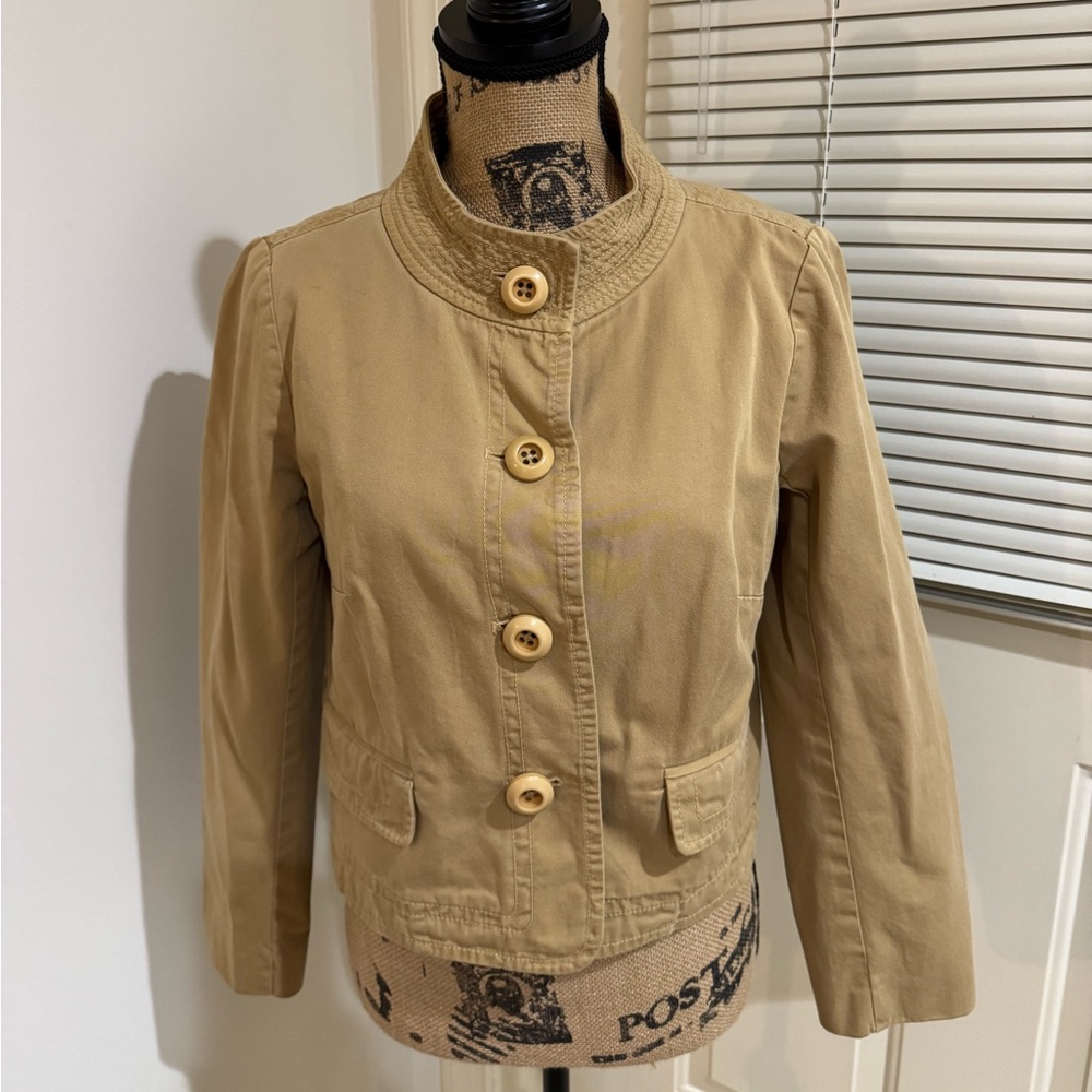 J Crew Classic Khaki Chino Jacket size 8
